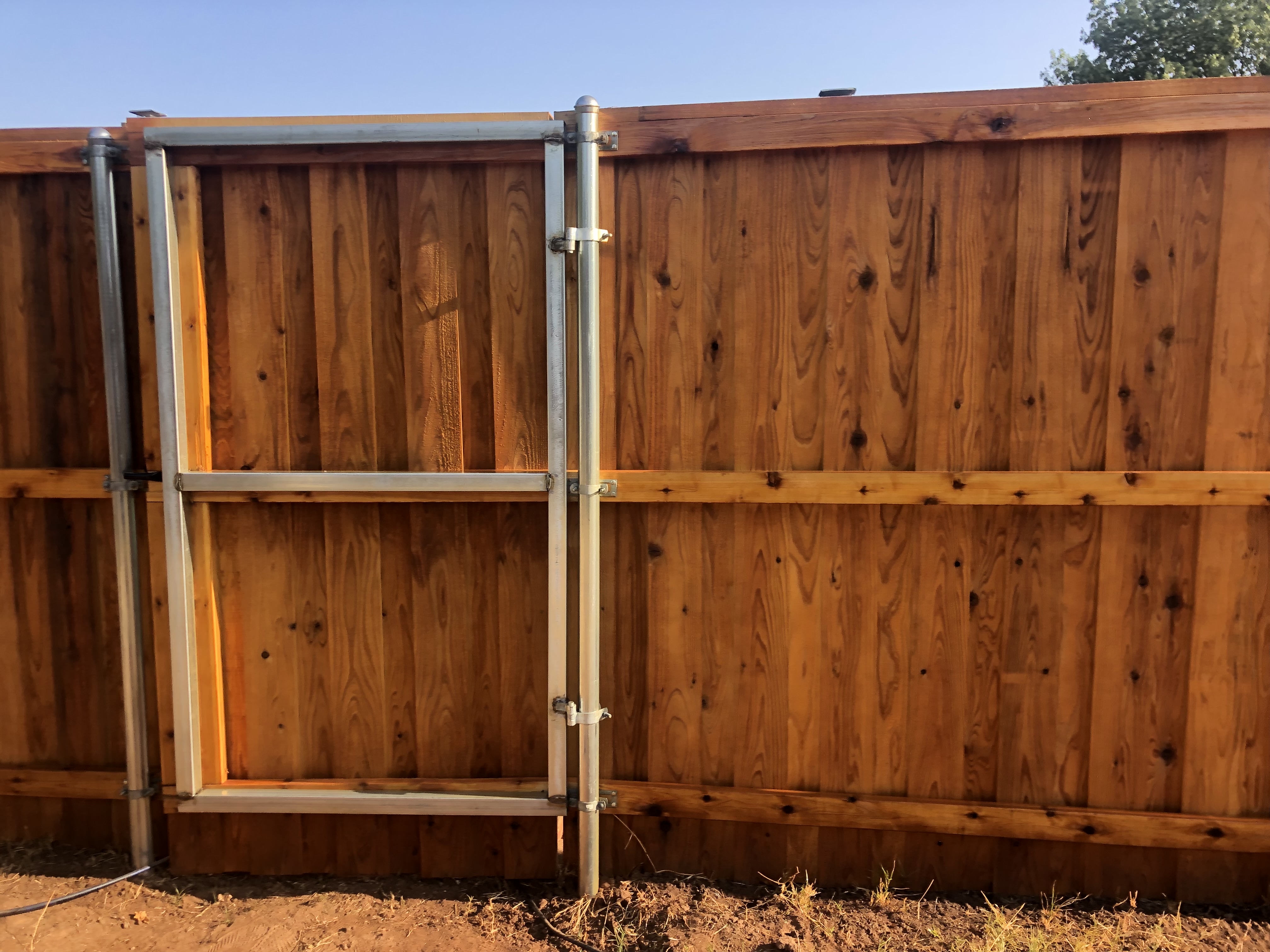 6-ft wide custom steel frame privacy gate