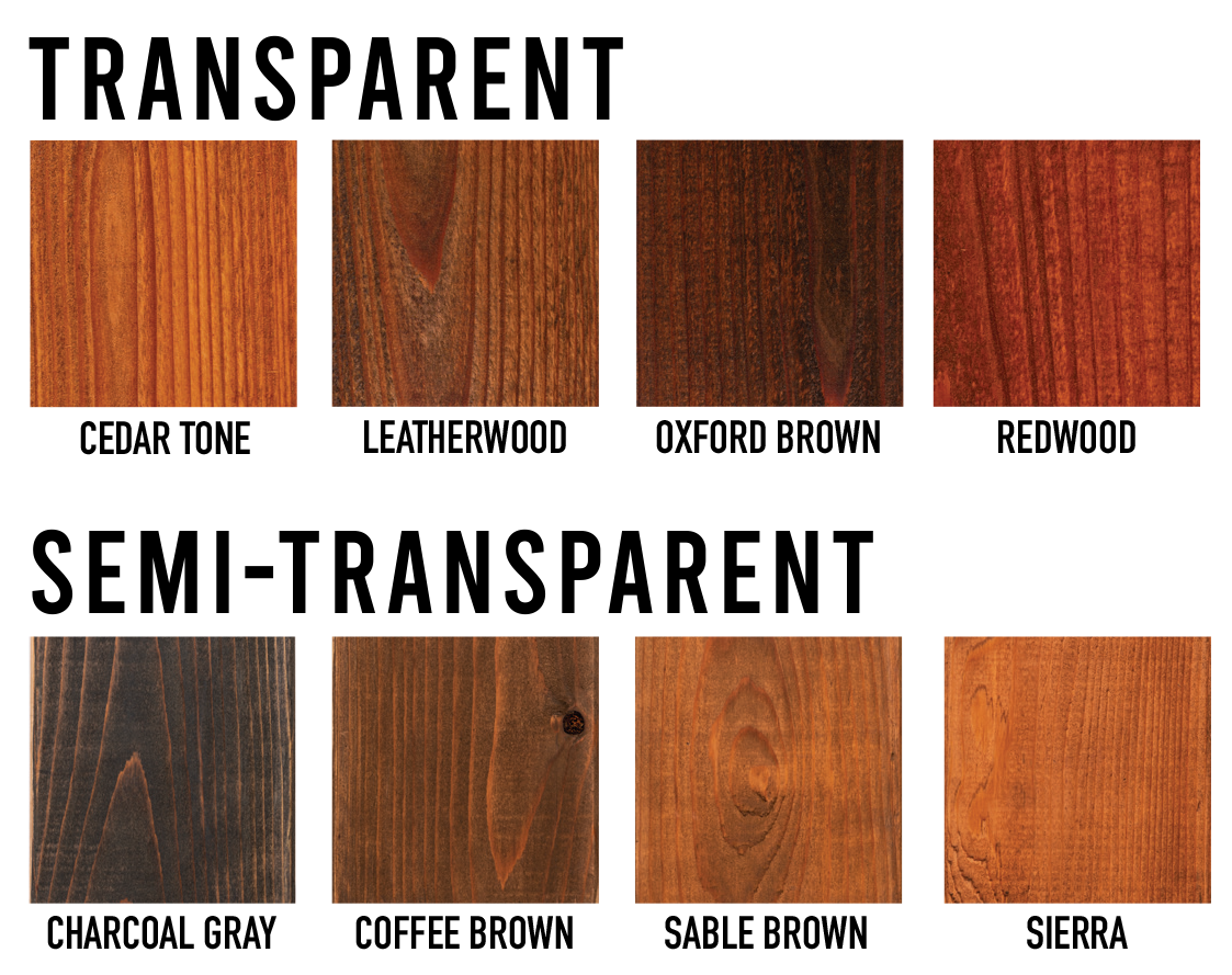 200 Series stain swatch options for cedar fencing