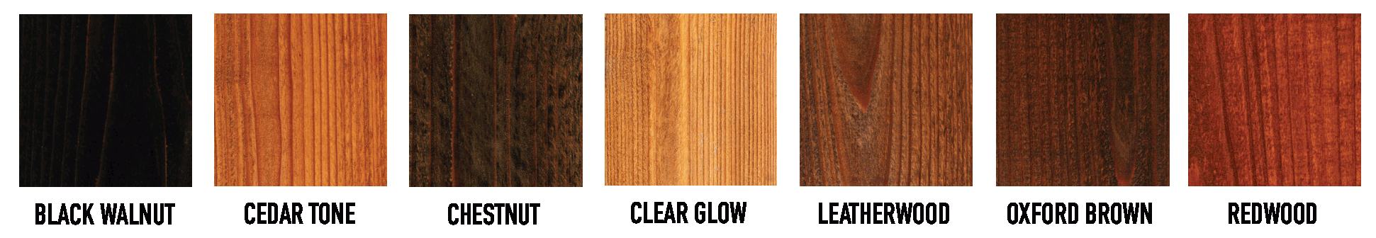 Transparent stain swatch options for cedar fencing
